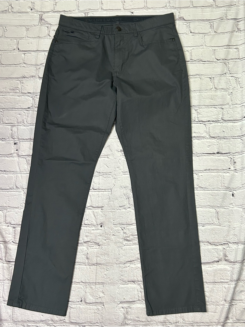 English Laundry Men's Slate Gray Straight Jeans